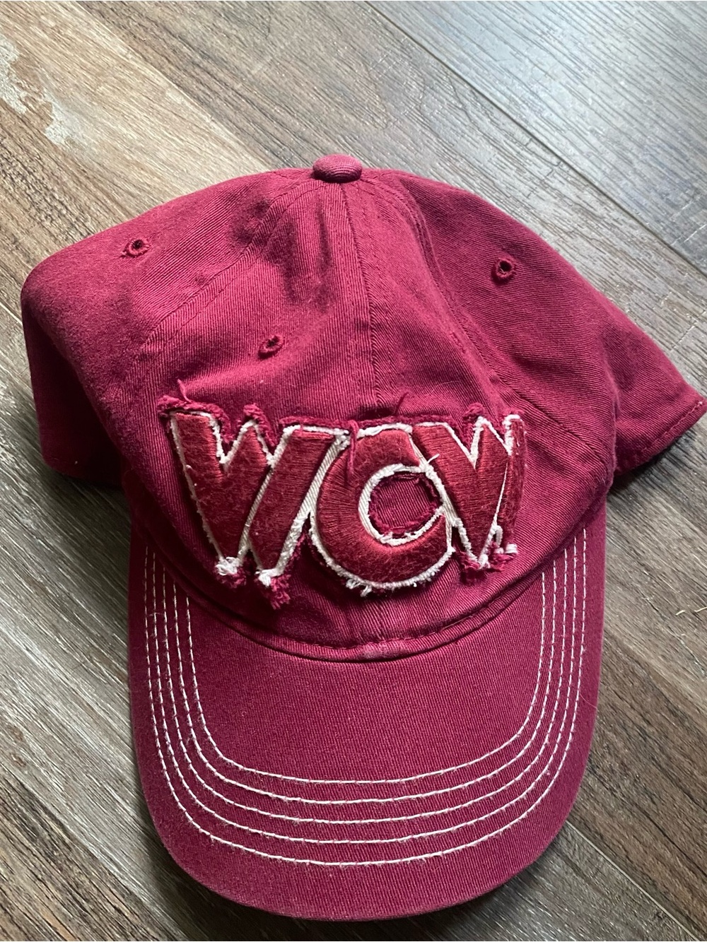 WCW Embroidered Maroon Baseball Cap